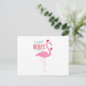 prettige feestdagen Flamingo Briefkaart (Staand voorkant)