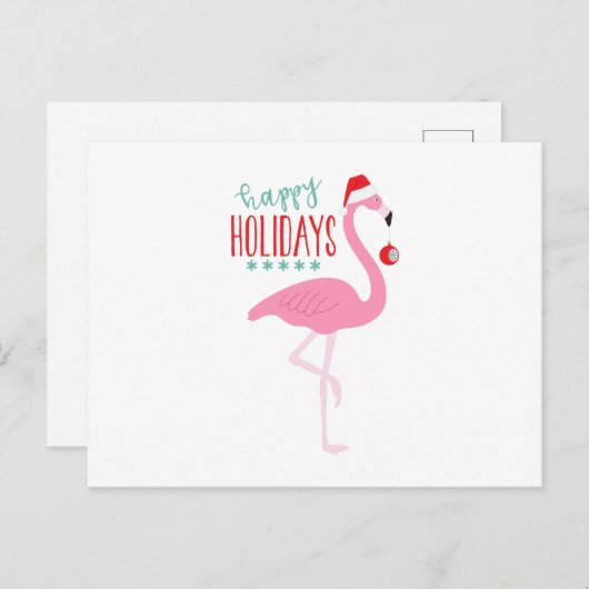 prettige feestdagen Flamingo Briefkaart (Voorkant / Achterkant)