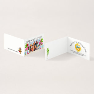 Prettige feestdagen Flamingo Familie Foto #holiday Kaart