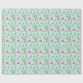 prettige feestdagen | Flamingo & Pineappelpatroon Cadeaupapier (Vlak)