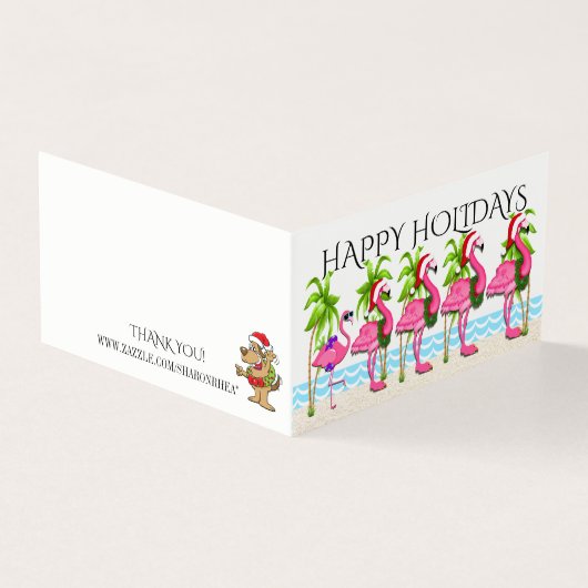Prettige feestdagen Flamingo Style #holidayZ Kaart (Buitenkant)