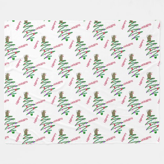prettige feestdagen fleece deken (Voorkant (Horizontaal))