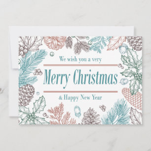 prettige feestdagen Floral   Fotovakantiekaart Feestdagenkaart