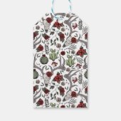 Prettige feestdagen Floral rendier schedel stier s Cadeaulabel (Achterkant)