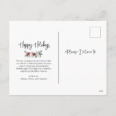 prettige feestdagen | Florale adreswijziging Foto (Achterkant)