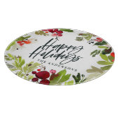 prettige feestdagen florale waterverf snijplank (Hoek)