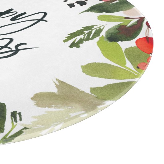 prettige feestdagen florale waterverf snijplank (Hoek)