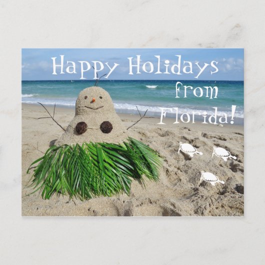 Prettige feestdagen Florida Christmas Snowman Sand (Voorkant)