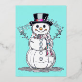 Prettige feestdagen Folie Leuke Sneeuwman (Voorkant)