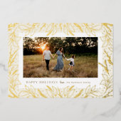 prettige feestdagen Forest Foliage Gold Foil-fotok (Voorkant)