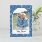 Prettige feestdagen Foto Boog, Leuke Doodle tekeni Feestdagenkaart (Staand voorkant)