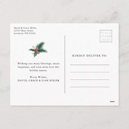 prettige feestdagen Foto briefkaart (Achterkant)