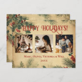 Prettige feestdagen Foto Briefkaart (Voorkant / Achterkant)