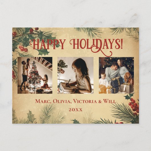 Prettige feestdagen Foto Briefkaart (Voorkant)