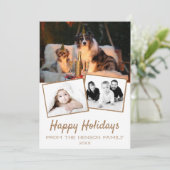 prettige feestdagen Foto Collage 3 Foto Feestdagenkaart (Staand voorkant)