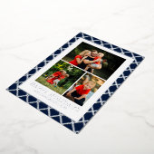 Prettige feestdagen Foto Collage Blauw Check Kerst (Gedraaid)