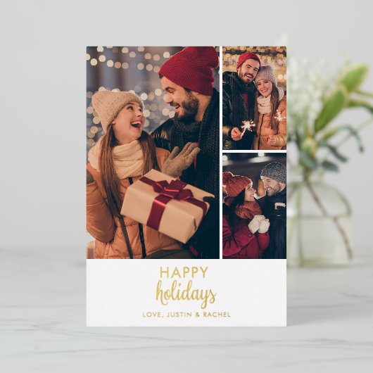 Prettige feestdagen Foto Collage Gepersonaliseerd  (Staand Voorkant)