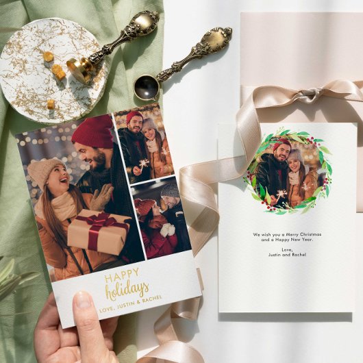 Prettige feestdagen Foto Collage Gepersonaliseerd 