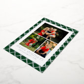 Prettige feestdagen Foto Collage Groen Check Kerst (Gedraaid)