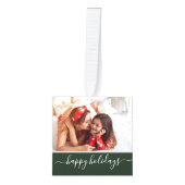 Prettige Feestdagen Foto Collage Groene Monogram Decoratie (Voorkant)