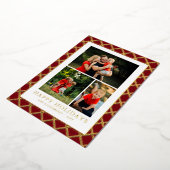 Prettige feestdagen Foto Collage Red Check Kerst (Gedraaid)