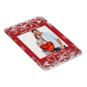 prettige feestdagen Foto en kerstbericht Magneet (Rechterzijde)