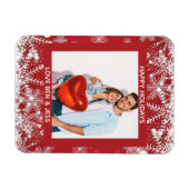 prettige feestdagen Foto en kerstbericht Magneet (Horizontaal)