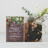  Prettige feestdagen Foto Feestdagenkaart (Staand voorkant)