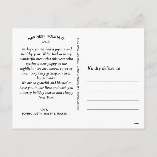 Prettige feestdagen Foto Fun Classic Plaid Modern (Achterkant)