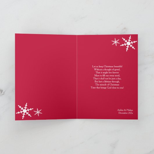 Prettige feestdagen Foto Gevouwen Kaart (Binnen)