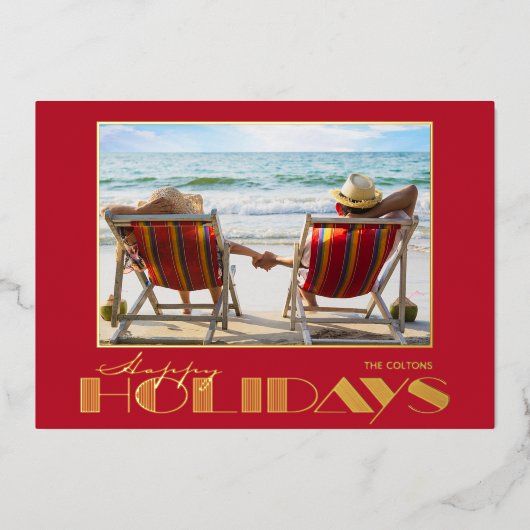 Prettige Feestdagen Foto Goud (Voorkant)