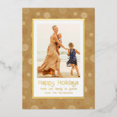 Prettige feestdagen Foto Goud Modern Dot Christmas (Voorkant)