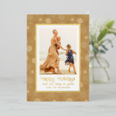 Prettige feestdagen Foto Goud Modern Dot Christmas (Staand Voorkant)