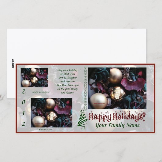 Prettige feestdagen Foto kaart (3) - Gebruik je fo (Voorkant / Achterkant)