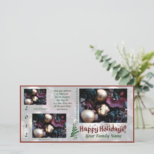 Prettige feestdagen Foto kaart (3) - Gebruik je fo (Staand voorkant)