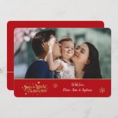 Prettige Feestdagen Foto Kerstkaart Kaart (Voorkant / Achterkant)