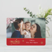 Prettige Feestdagen Foto Kerstkaart Kaart (Staand voorkant)