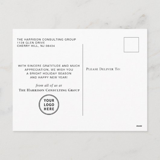 prettige feestdagen Foto Logo Corporate Kerstmis (Achterkant)