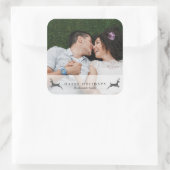 Prettige feestdagen Foto met Deer Sticker (Tas)