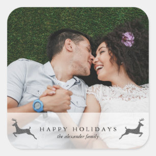 Prettige feestdagen Foto met Deer Sticker