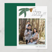 Prettige feestdagen Foto met geïllustreerde motiev Feestdagenkaart (Voorkant / Achterkant)