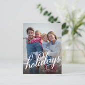 Prettige feestdagen Foto met handgeschreven overla (Staand voorkant)