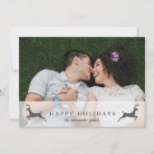 Prettige feestdagen Foto met hertenrode Kaart (Voorkant)