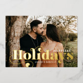 prettige feestdagen Foto met stijlvolle gouden tek (Voorkant)