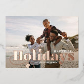 prettige feestdagen Foto met stijlvolle Roos Gold  (Voorkant)