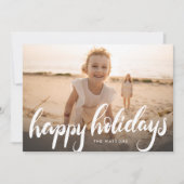 prettige feestdagen foto met witte bekleding feestdagenkaart (Voorkant)