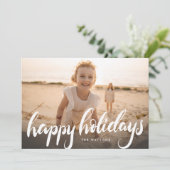 prettige feestdagen foto met witte bekleding feestdagenkaart (Staand voorkant)