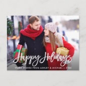 Prettige feestdagen Foto modern penseelscript Briefkaart (Voorkant)