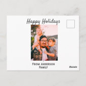 Prettige feestdagen Foto moderne liefde eenvoudige Briefkaart (Achterkant)