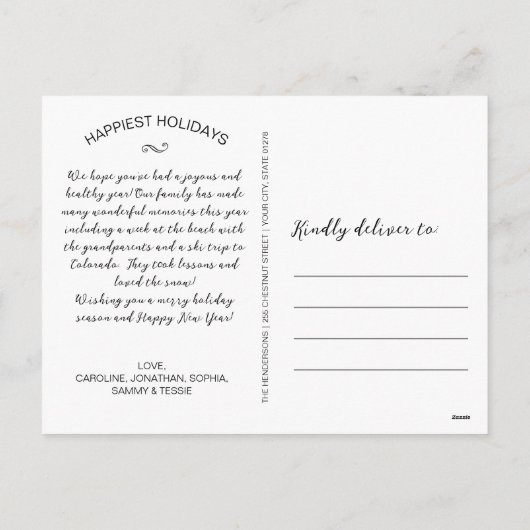 Prettige feestdagen Foto, mooi ingelijst gebladert (Achterkant)